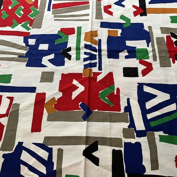 Cranston Print Works Aswartz Liebman Tex Cotton Fabric Geometric Primary Colored - Picture 13 of 15